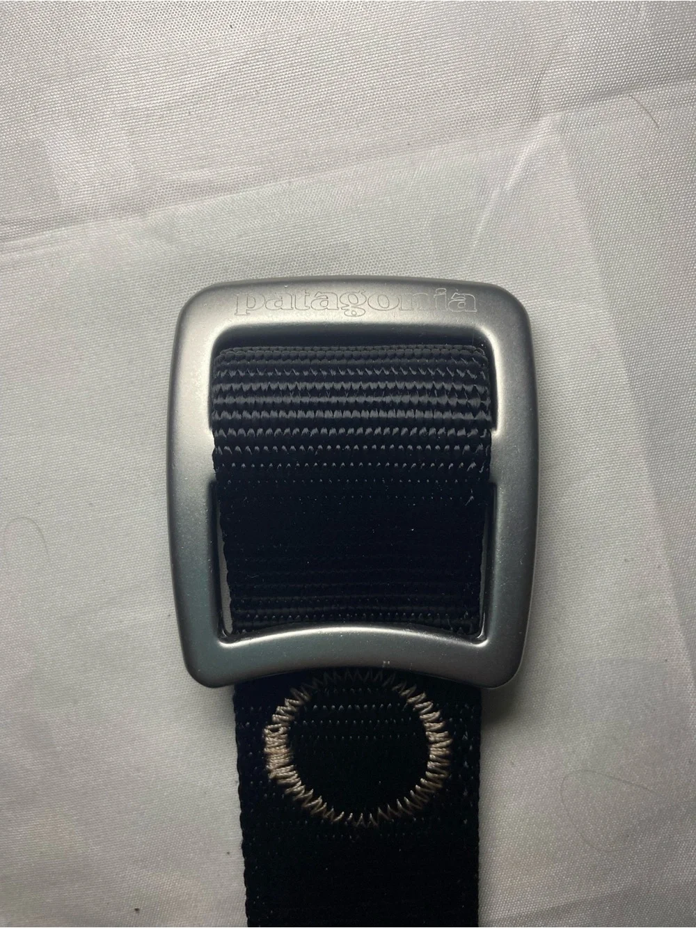 Patagonia Black Webbing Belt with Silver Buckle